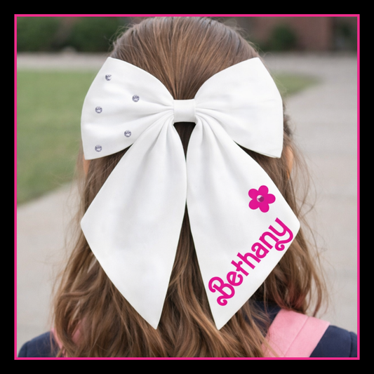 Personalised School Leavers Hair Bow Clip - Baby Doll