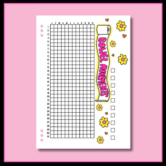 Yearly Bowel Movements Tracker - Single Page