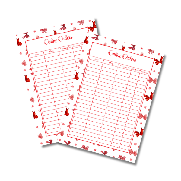 My Everlasting Christmas Planner & Page Insert Bundle 2026 - A4 - Red & Silver Diamond Pen Set