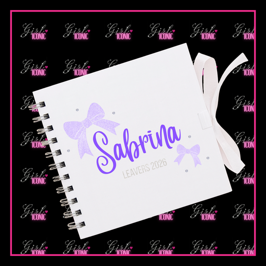 Personalised School Leavers Memory Scrap Book - Bow Bliss