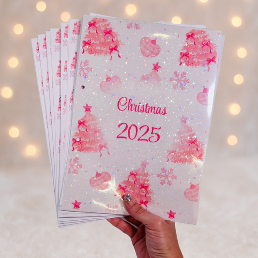 A4 Christmas 2026 Planner Refill Page Inserts - Pink Trees