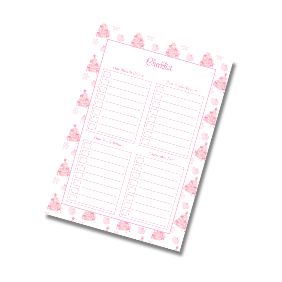 My Everlasting Christmas Planner & Page Insert Bundle 2026 - A4 - Pink & Silver Diamond Pen Set