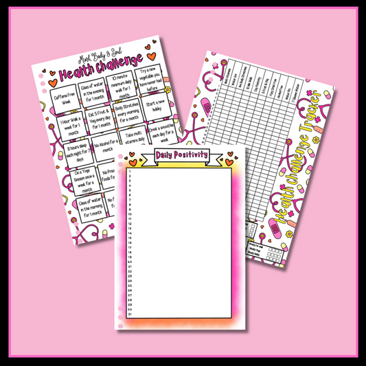 Pre-filled Health Challenge  - Triple Page Set
