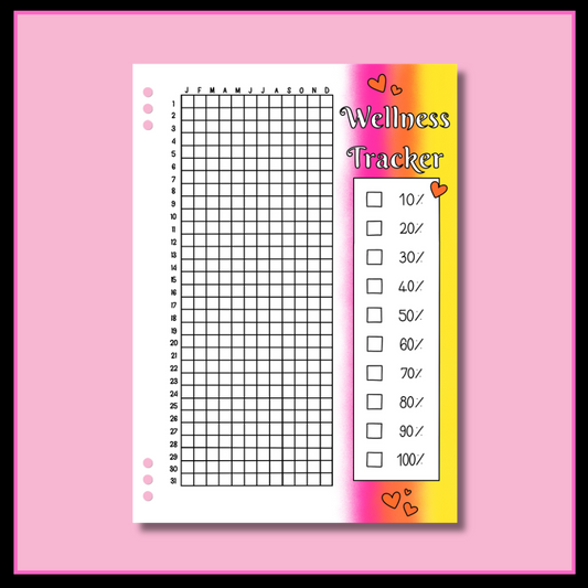Yearly Wellness Tracker - Single Page