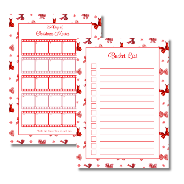 My Everlasting Christmas Planner & Page Insert Bundle 2026 - A4 - Red & Silver Diamond Pen Set