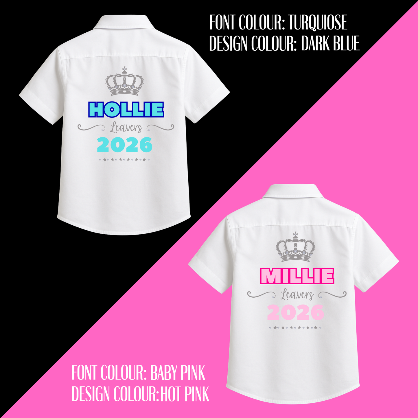 Personalised School Leavers Shirt - Pretty Royal