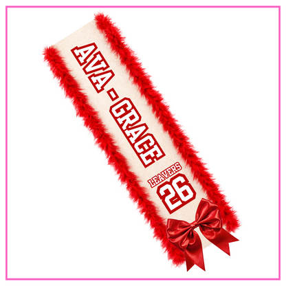 LED Light Up Personalised School Leavers Sash - Cheerleader