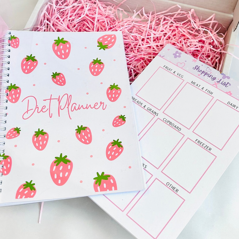 Oops Box #8 - Strawberry Diet Planner & Purple Shopping List Notepad
