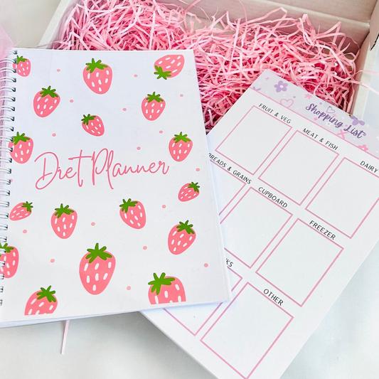 Oops Box #8 - Strawberry Diet Planner & Purple Shopping List Notepad