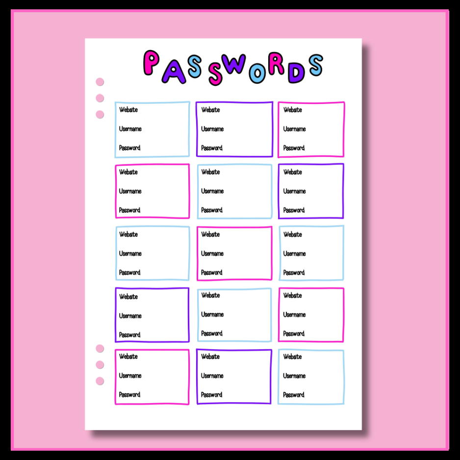 Password & Log In Tracker