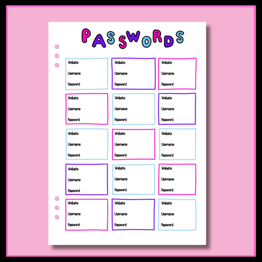 Password & Log In Tracker