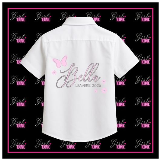 Personalised School Leavers Shirt - Butterfly Bloom