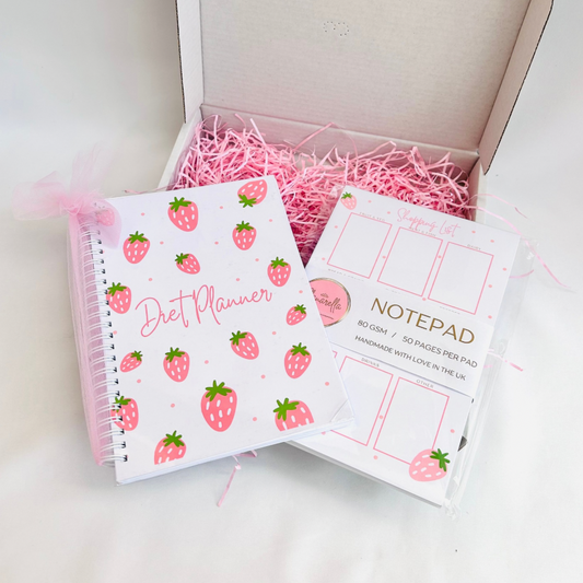 Oops Box #6 - Strawberry Diet Planner & Shopping List Notepad Set