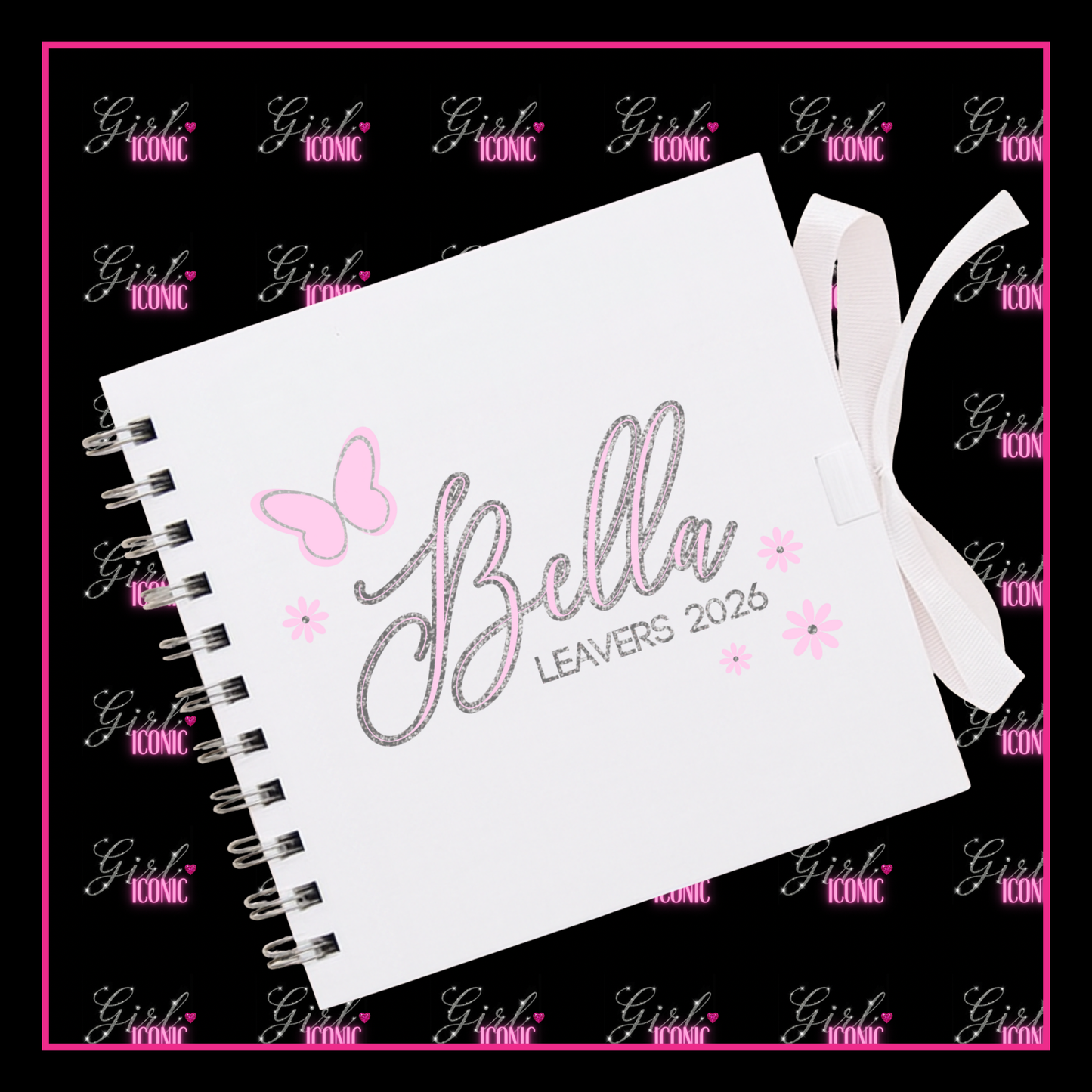 Personalised School Leavers Memory Scrap Book - Butterfly Bloom