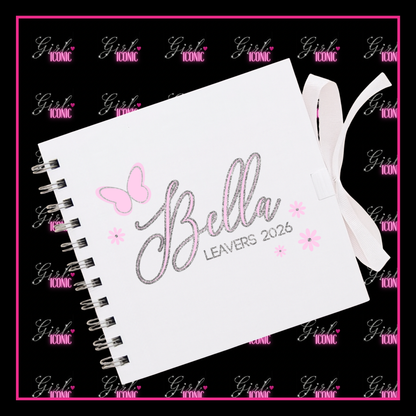 Personalised School Leavers Memory Scrap Book - Butterfly Bloom