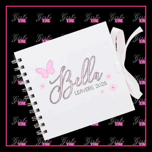Personalised School Leavers Memory Scrap Book - Butterfly Bloom