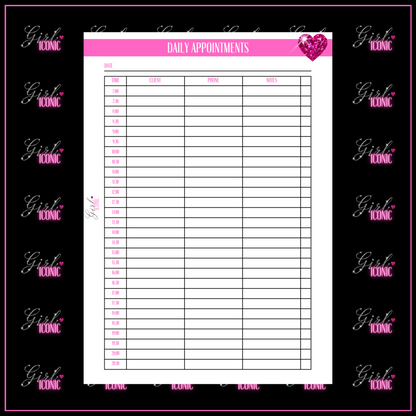 Daily Appointments - Set of 20 Pages