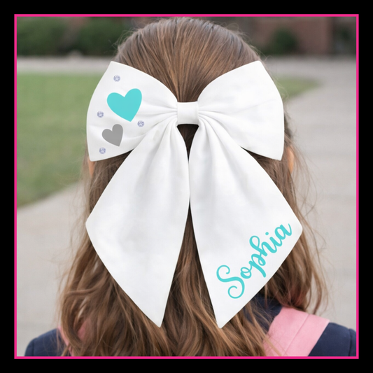 Personalised School Leavers Hair Bow Clip - Cupid Cutie