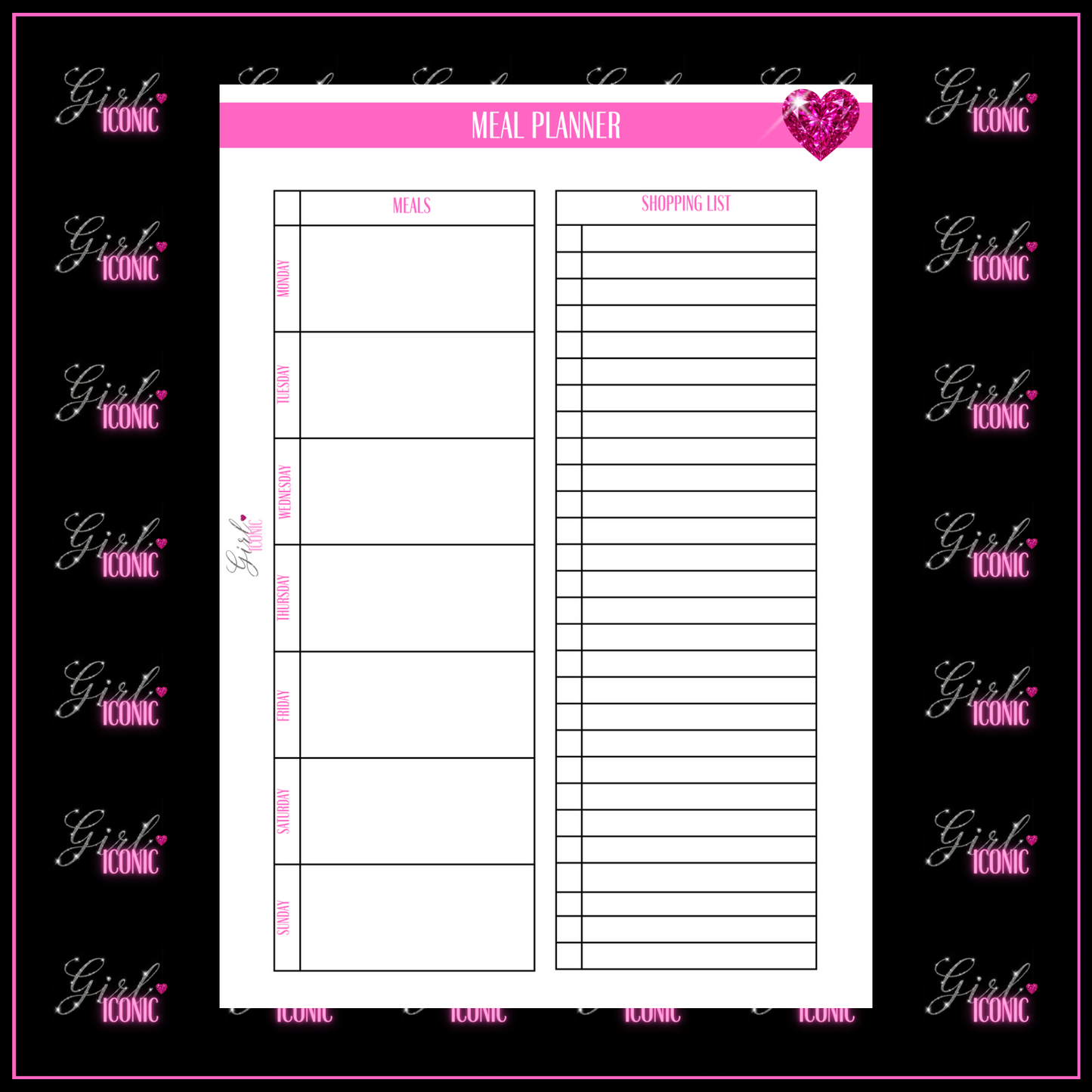 Meal Planner - Set of 20 Pages