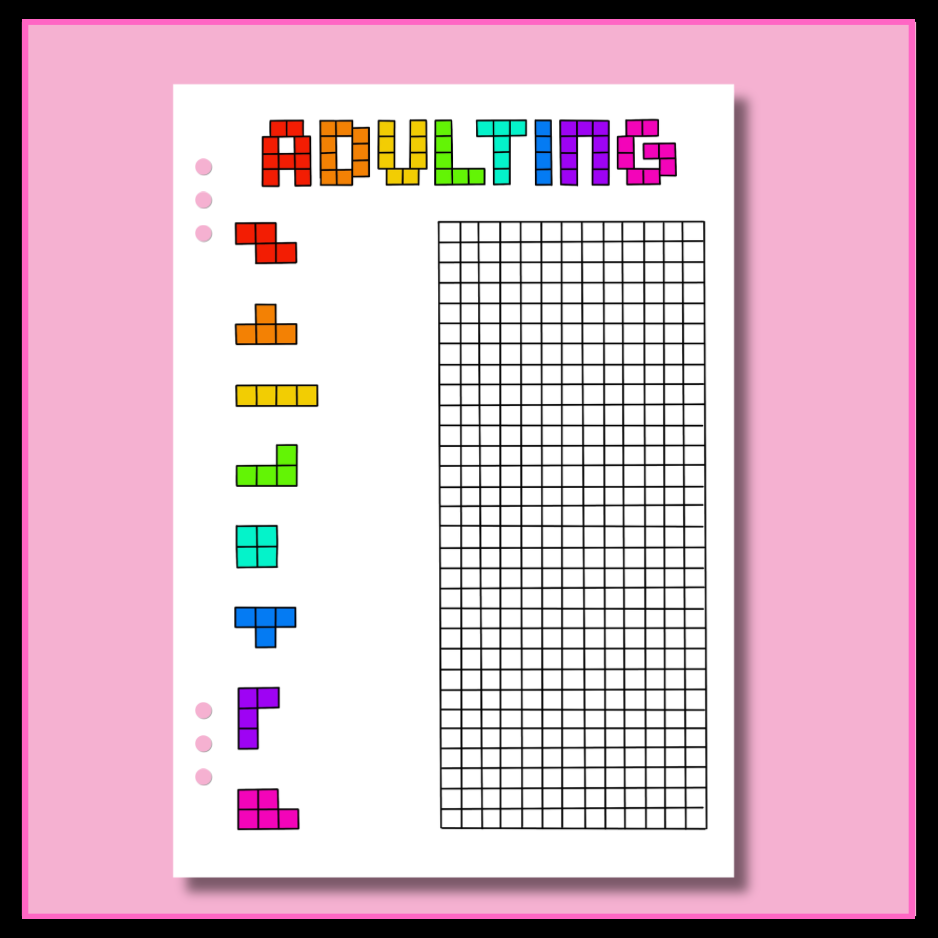 Adulting Tetris Chores - Single Page
