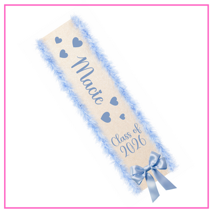 LED Light Up Personalised School Leavers Sash - Sweetheart