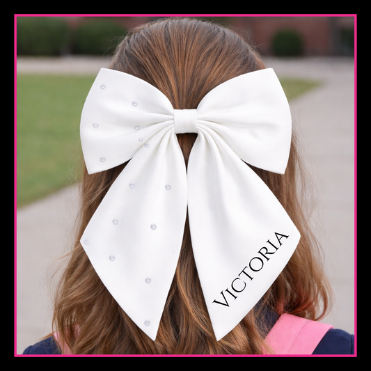 Personalised School Leavers Hair Bow Clip - Fashion Secret