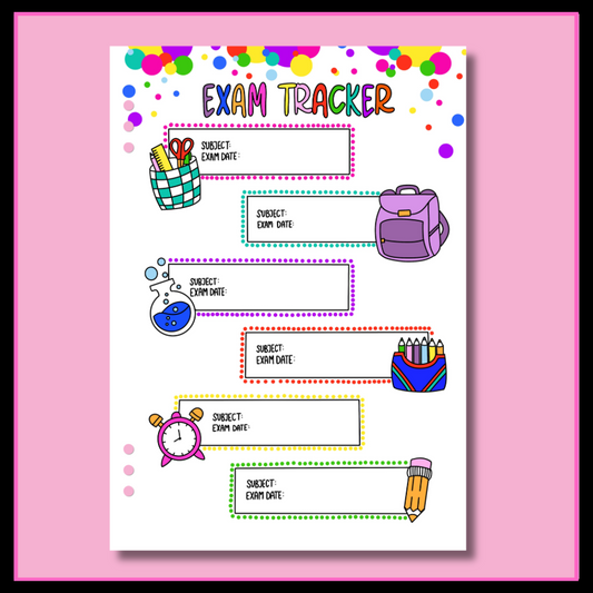 Exam Tracker - Single Page