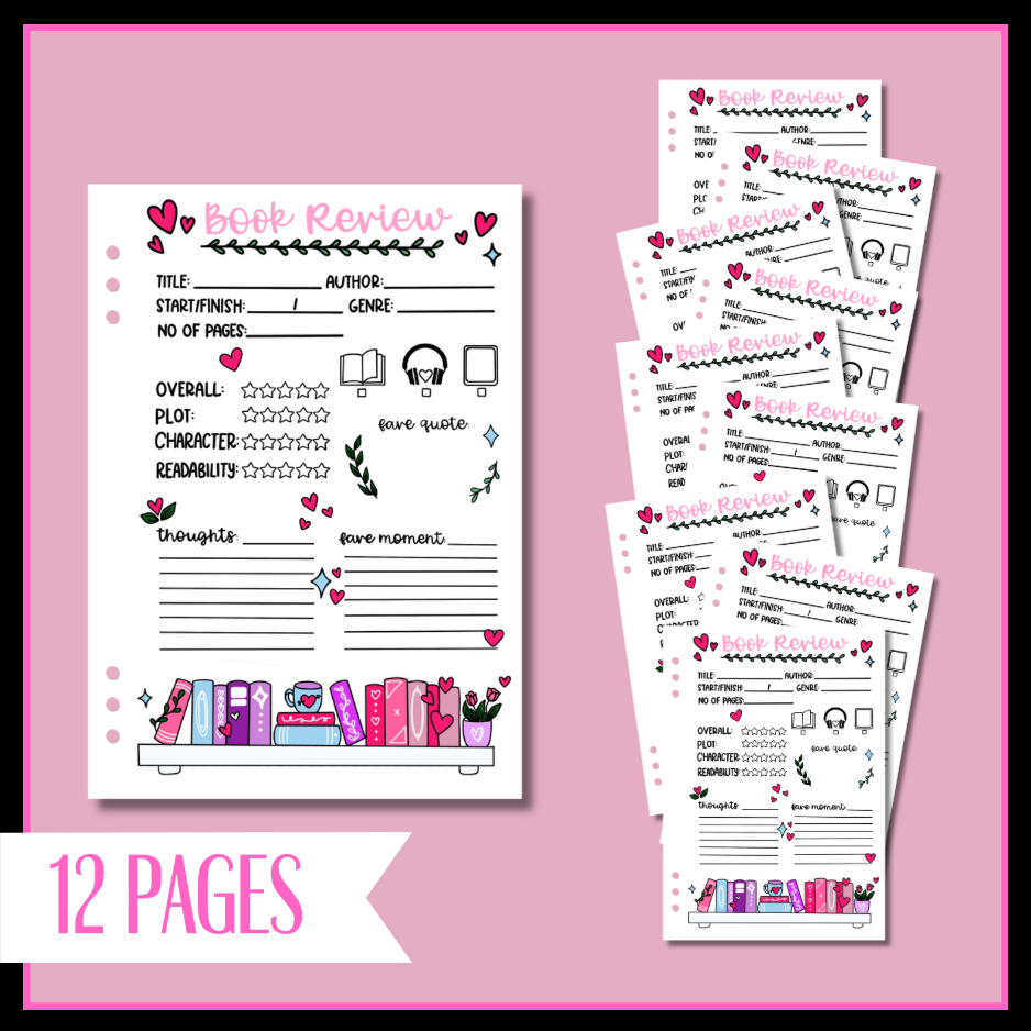 Book Review - 12 Page Set