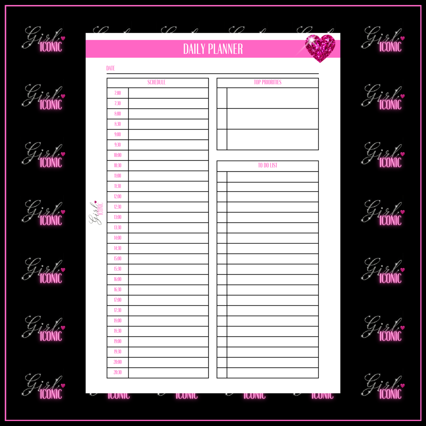 Daily Planner - Set of 20 Pages