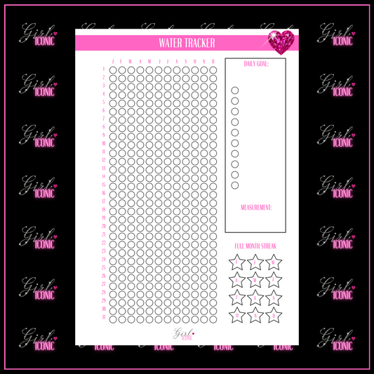 Water Tracker - Single Page Insert