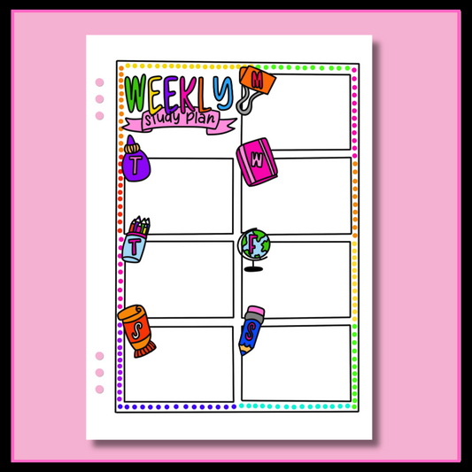 Weekly School Planner - Single Page