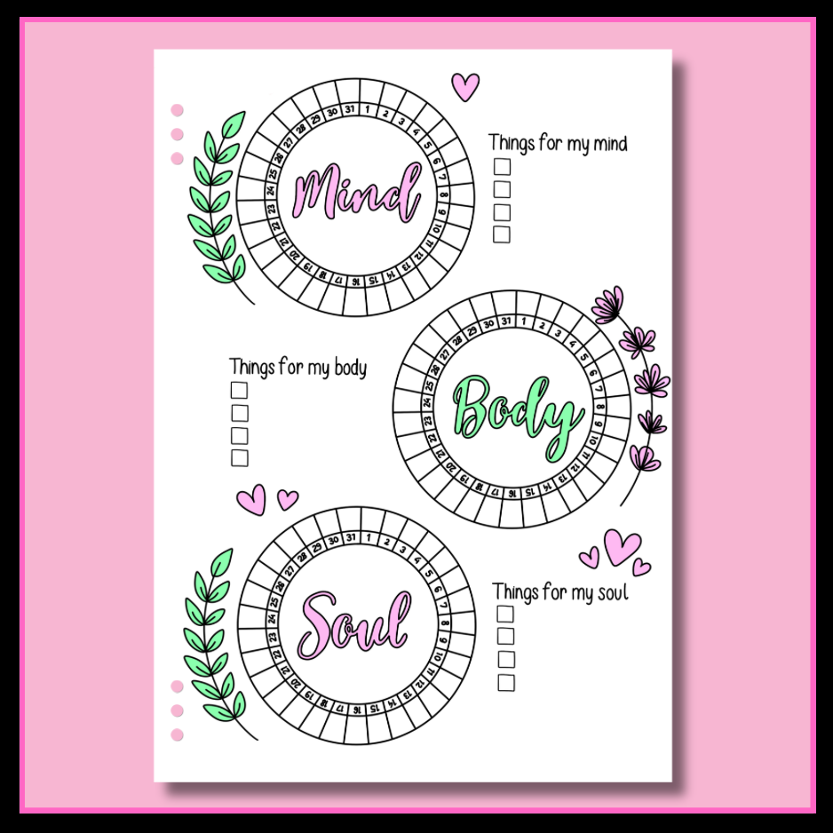 Mind, Body & Soul Log - Single Page