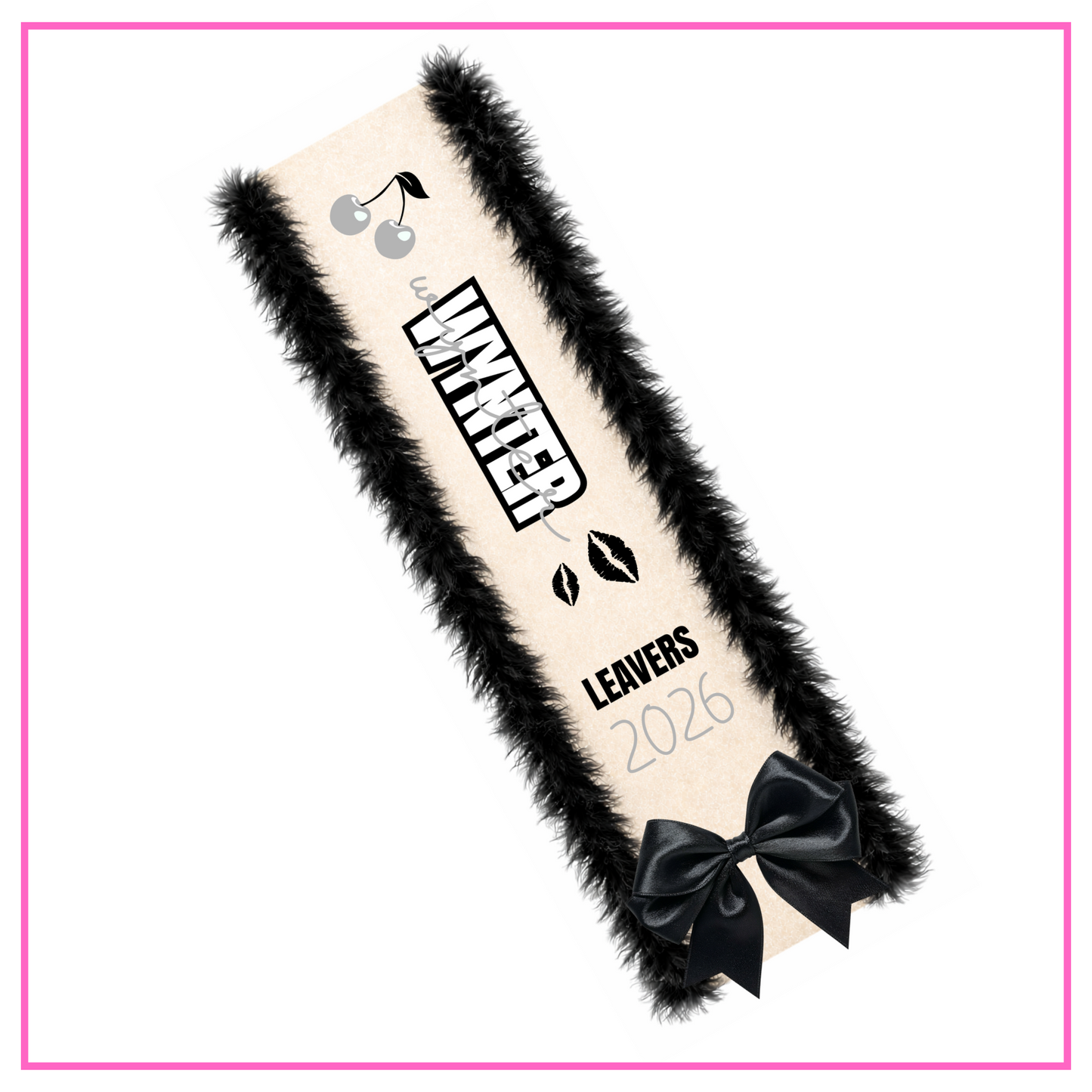 LED Light Up Personalised School Leavers Sash - Cheeky Cherry