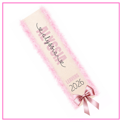 LED Light Up Personalised School Leavers Sash - Signature Hearts