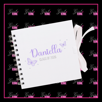 Personalised School Leavers Memory Scrap Book - Butterfly Bliss