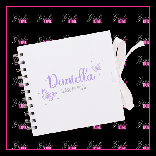 Personalised School Leavers Memory Scrap Book - Butterfly Bliss