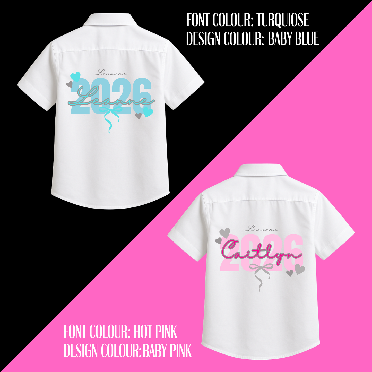 Personalised School Leavers Shirt - Cutie Bows