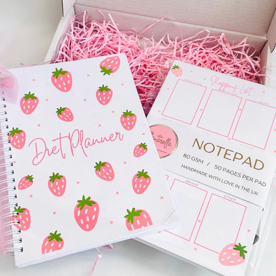 Oops Box #6 - Strawberry Diet Planner & Shopping List Notepad Set