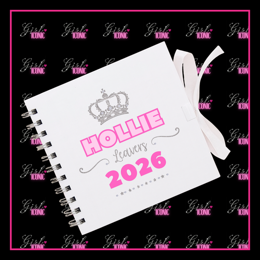 Personalised School Leavers Memory Scrap Book - Pretty Royal