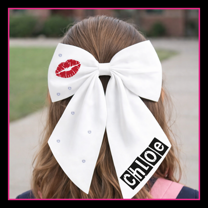 Personalised School Leavers Hair Bow Clip - Burn Girls