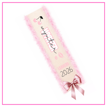 LED Light Up Personalised School Leavers Sash - Cheeky Cherry