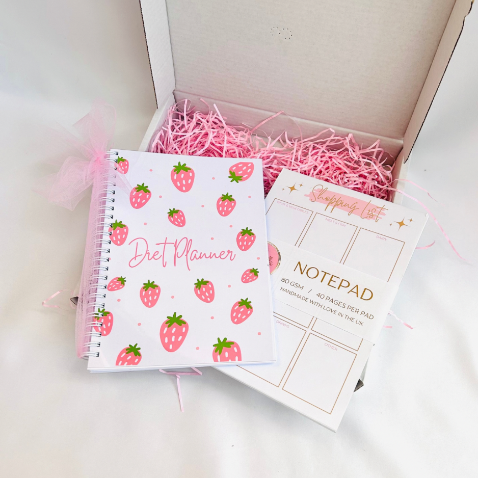 Oops Box #7 - Strawberry Diet Planner & Pink Shopping List Notepad
