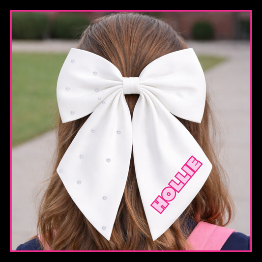 Personalised School Leavers Hair Bow Clip - Pretty Royal