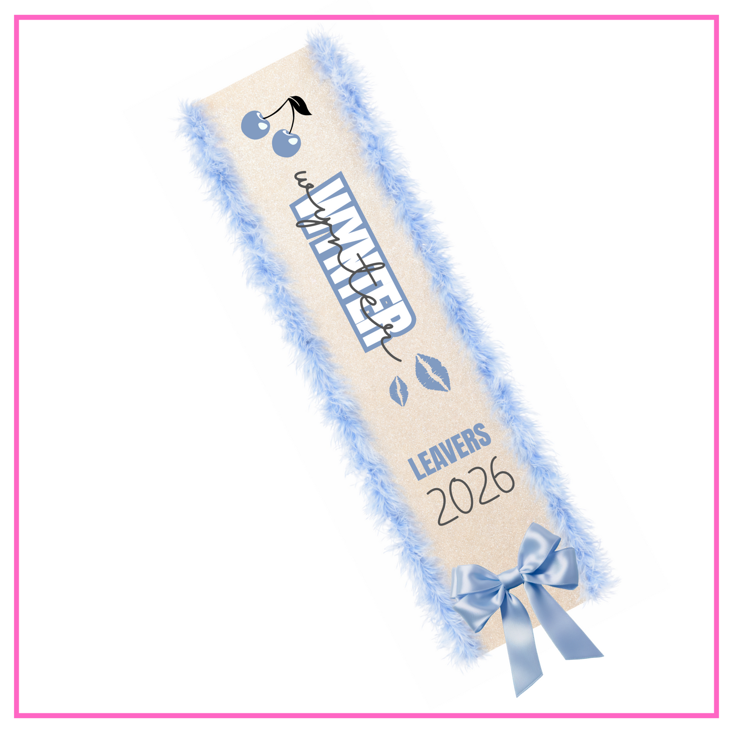 LED Light Up Personalised School Leavers Sash - Cheeky Cherry