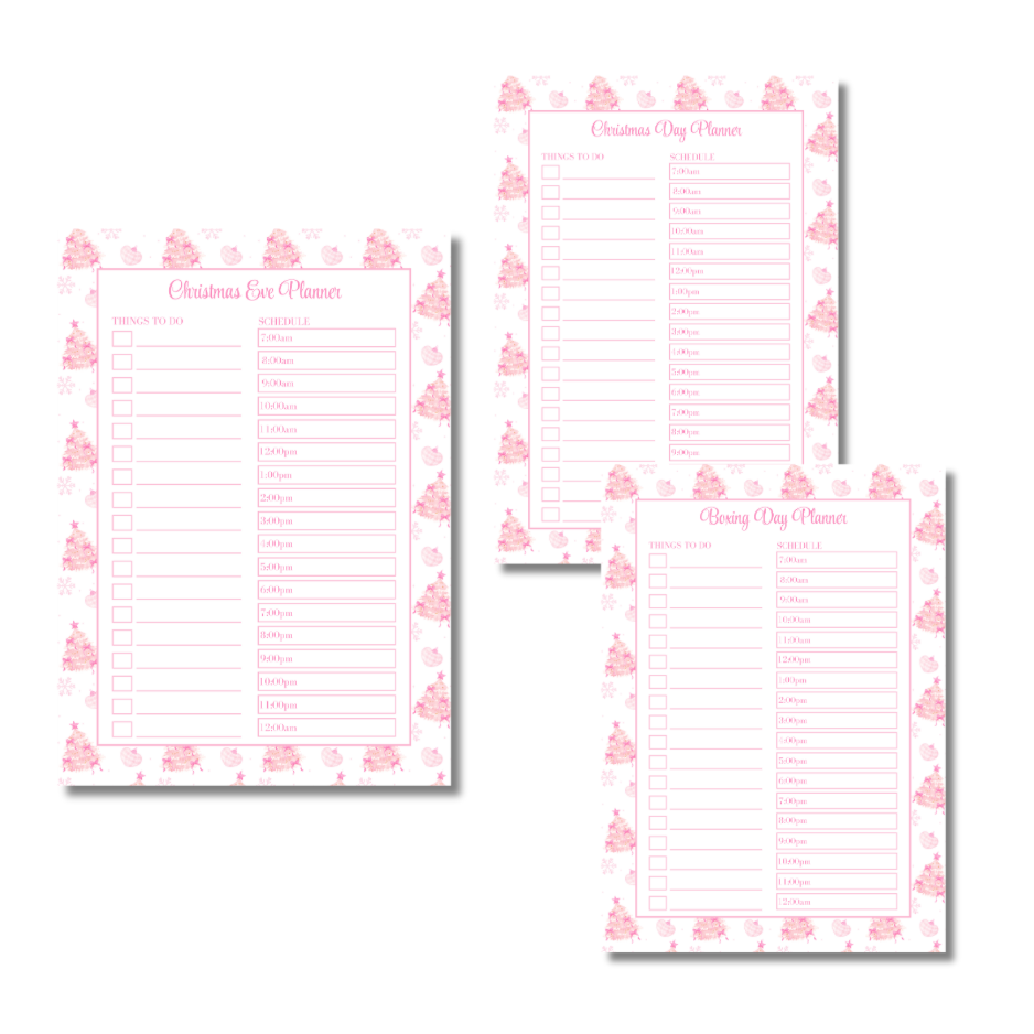 My Everlasting Christmas Planner & Page Insert Bundle 2026 - A4 - Pink & Silver Diamond Pen Set
