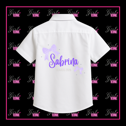 Personalised School Leavers Shirt - Bow Bliss