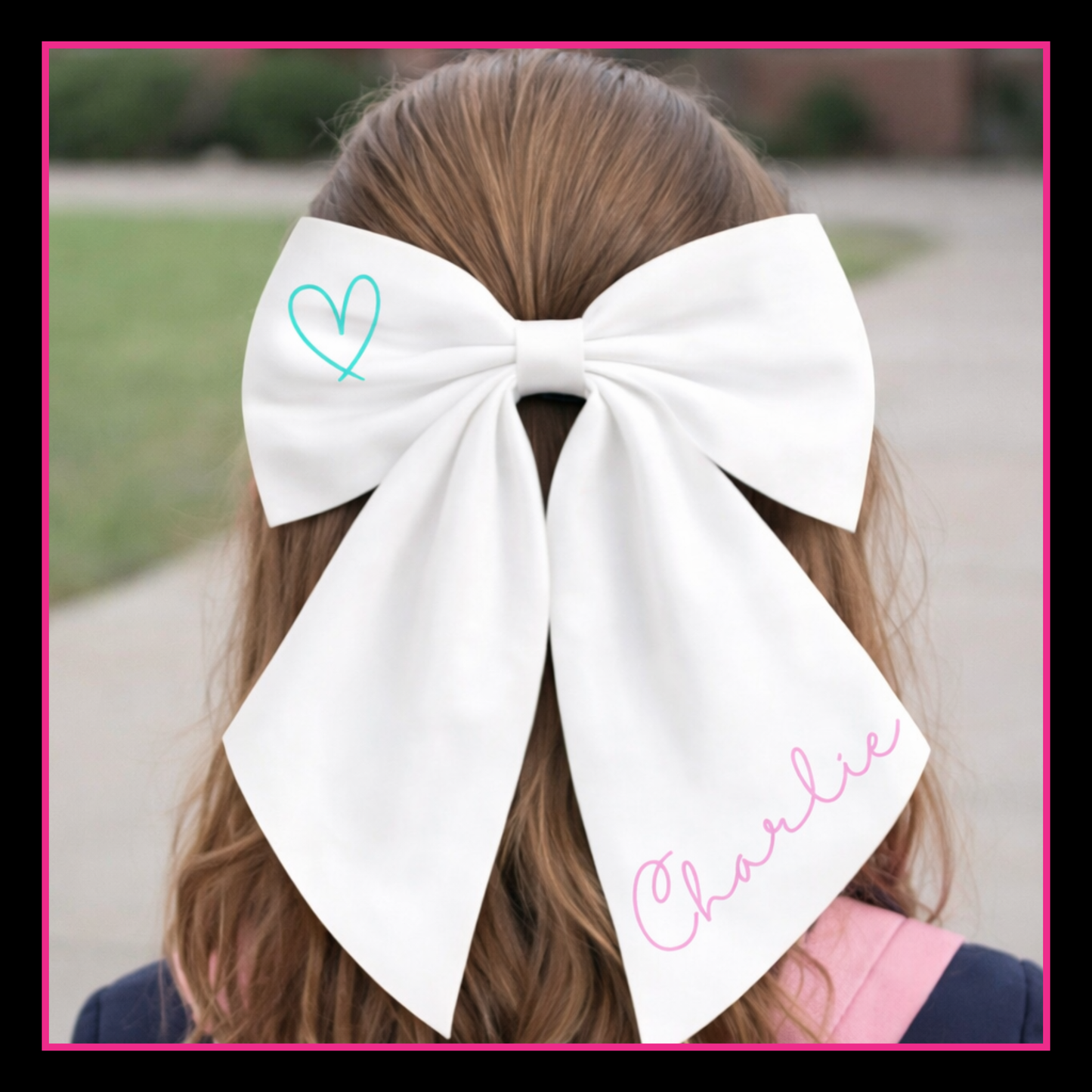 Personalised School Leavers Hair Bow Clip - Berry Cute