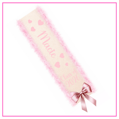 LED Light Up Personalised School Leavers Sash - Sweetheart