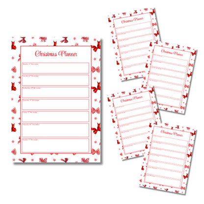 My Everlasting Christmas Planner & Page Insert Bundle 2026 - A4 - Red & Silver Diamond Pen Set