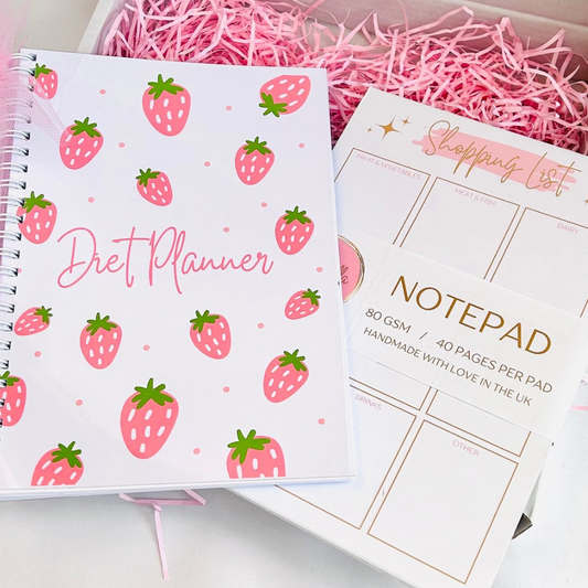 Oops Box #7 - Strawberry Diet Planner & Pink Shopping List Notepad